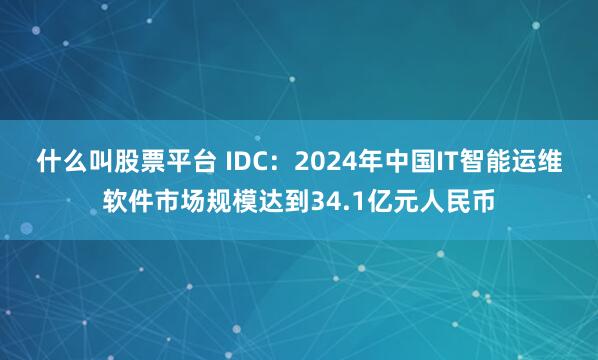什么叫股票平台 IDC：2024年中国IT智能运维软件市场规模达到34.1亿元人民币