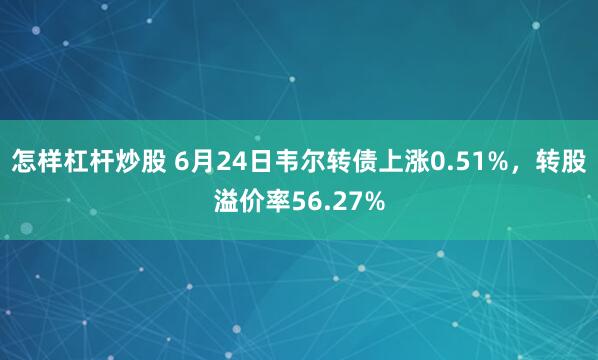 怎样杠杆炒股 6月24日韦尔转债上涨0.51%，转股溢价率56.27%