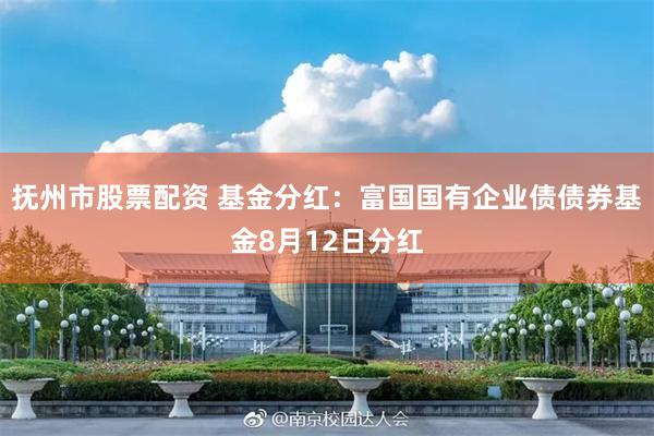 抚州市股票配资 基金分红：富国国有企业债债券基金8月12日分红