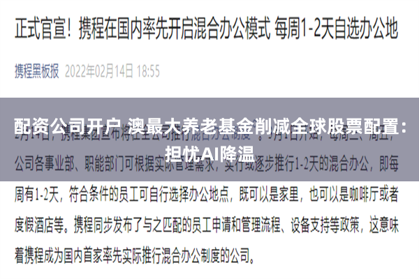 配资公司开户 澳最大养老基金削减全球股票配置:担忧AI降温