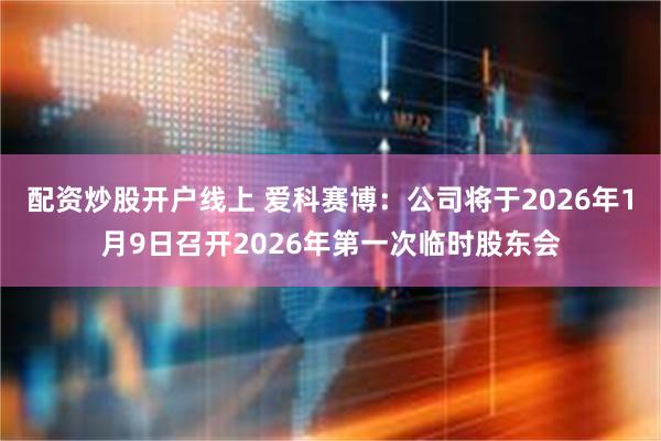 配资炒股开户线上 爱科赛博：公司将于2026年1月9日召开2026年第一次临时股东会